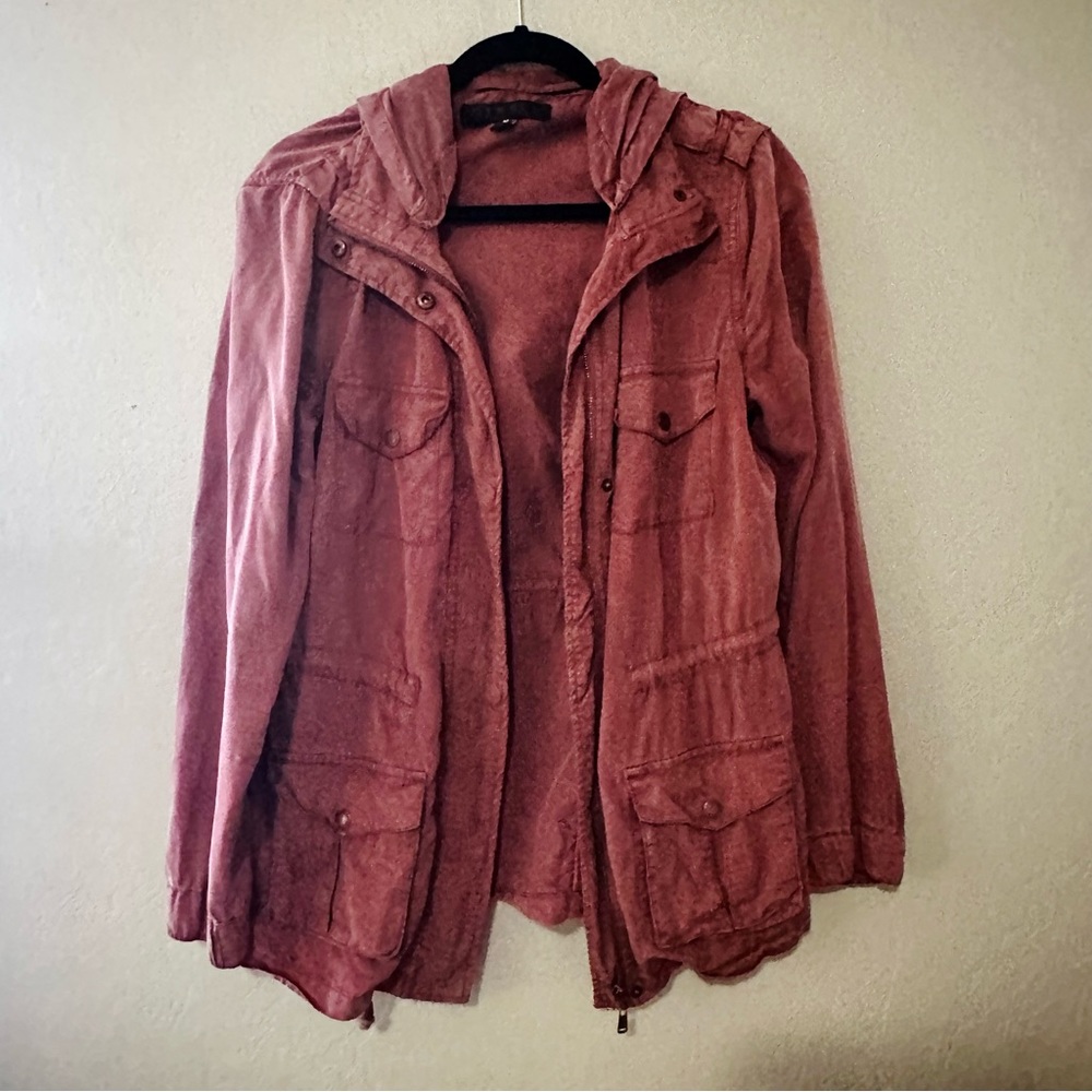Lightweight Cargo Jacket - Size M - Burgundy